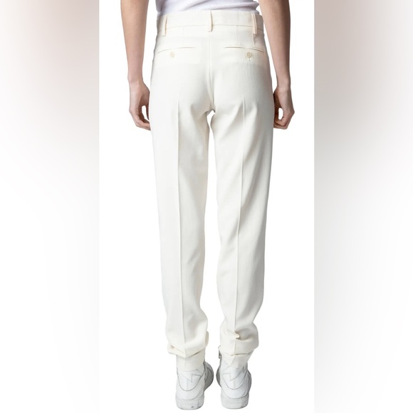 Zadig & Voltaire Prune Crepe Off White Cream Pants 38 - Picture 7 of 15